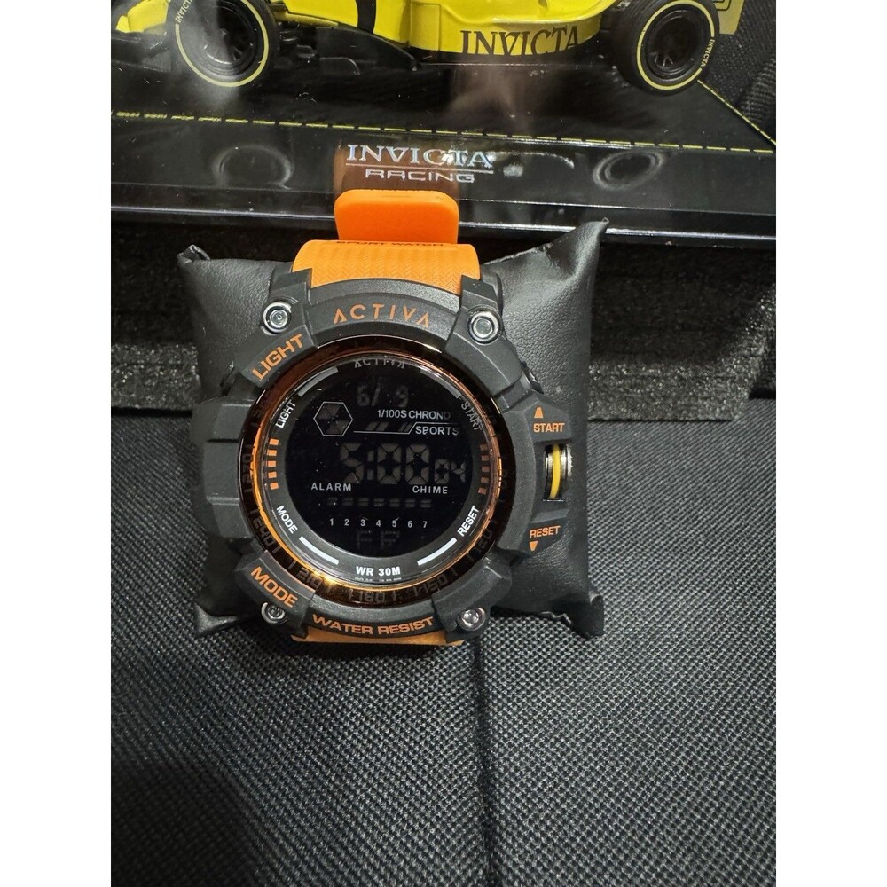 Activa X Invicta Digital Men's Watch Orange/Black 56mm
